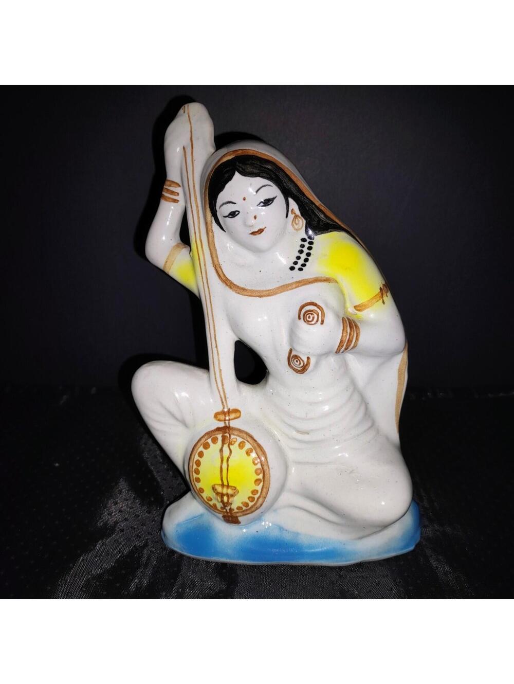 Vintage Balaji Trading Handcrafted Meera Bai Statue Idol (Murti) Hindu Mythology